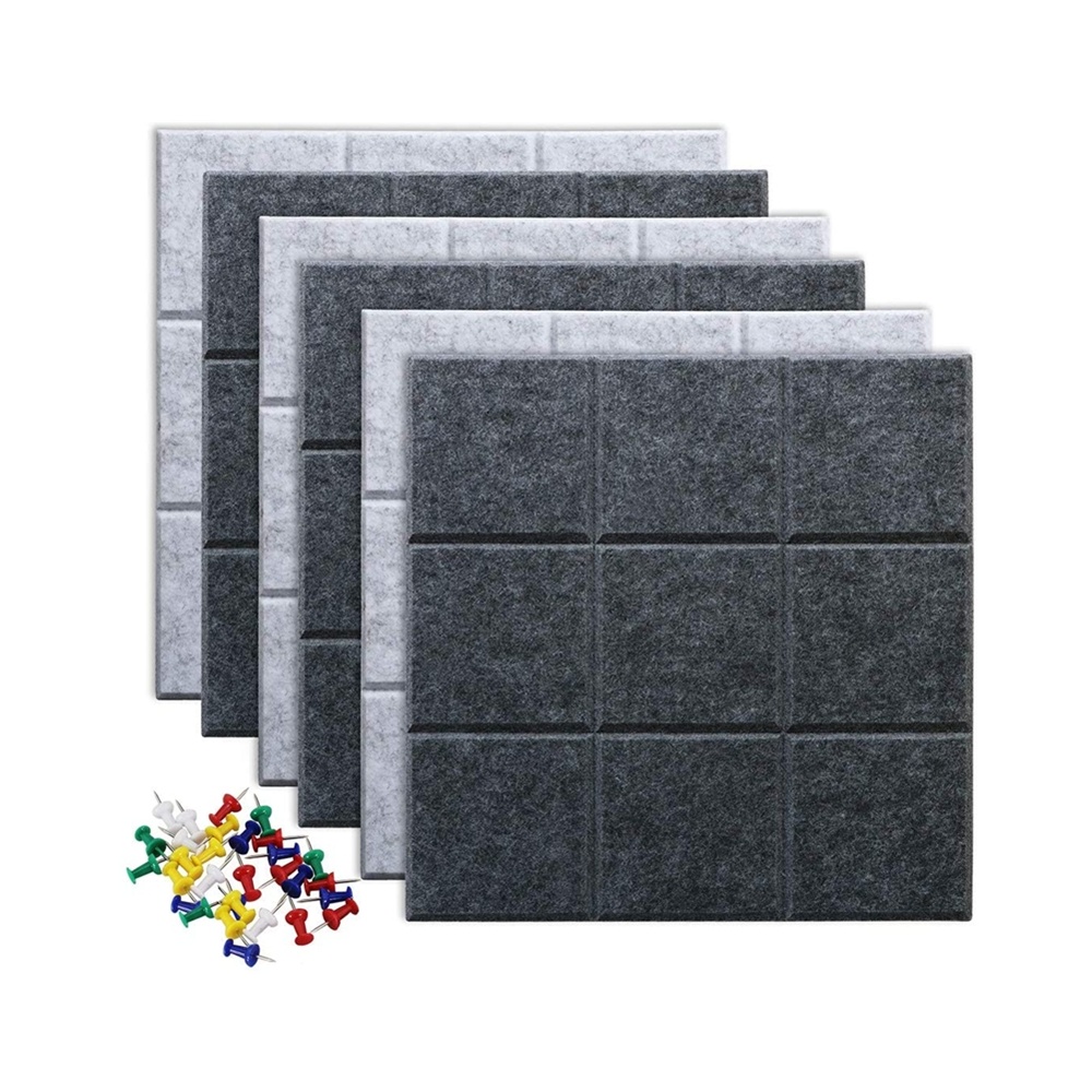 6 шт Большой 11,8 "x 11,8" квадратный доска объявлений Войлок кнопочный экран доска для объявлений с 30 булавок для офис Настенный декор