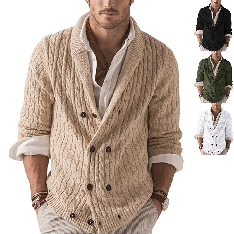2021 Knitted Cardigan Sweater Coat Men Long Sleeve Loose Plus Size Men's Sweaters