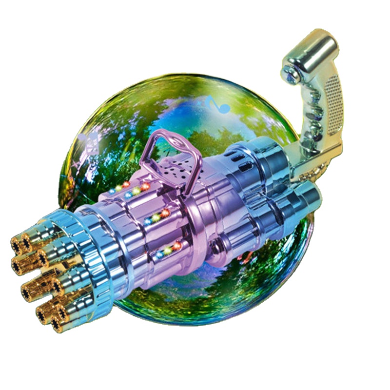 9 Holes Electric Bubble Machine With Led Light And Music Gatling Bubble Gun Bubble Maker