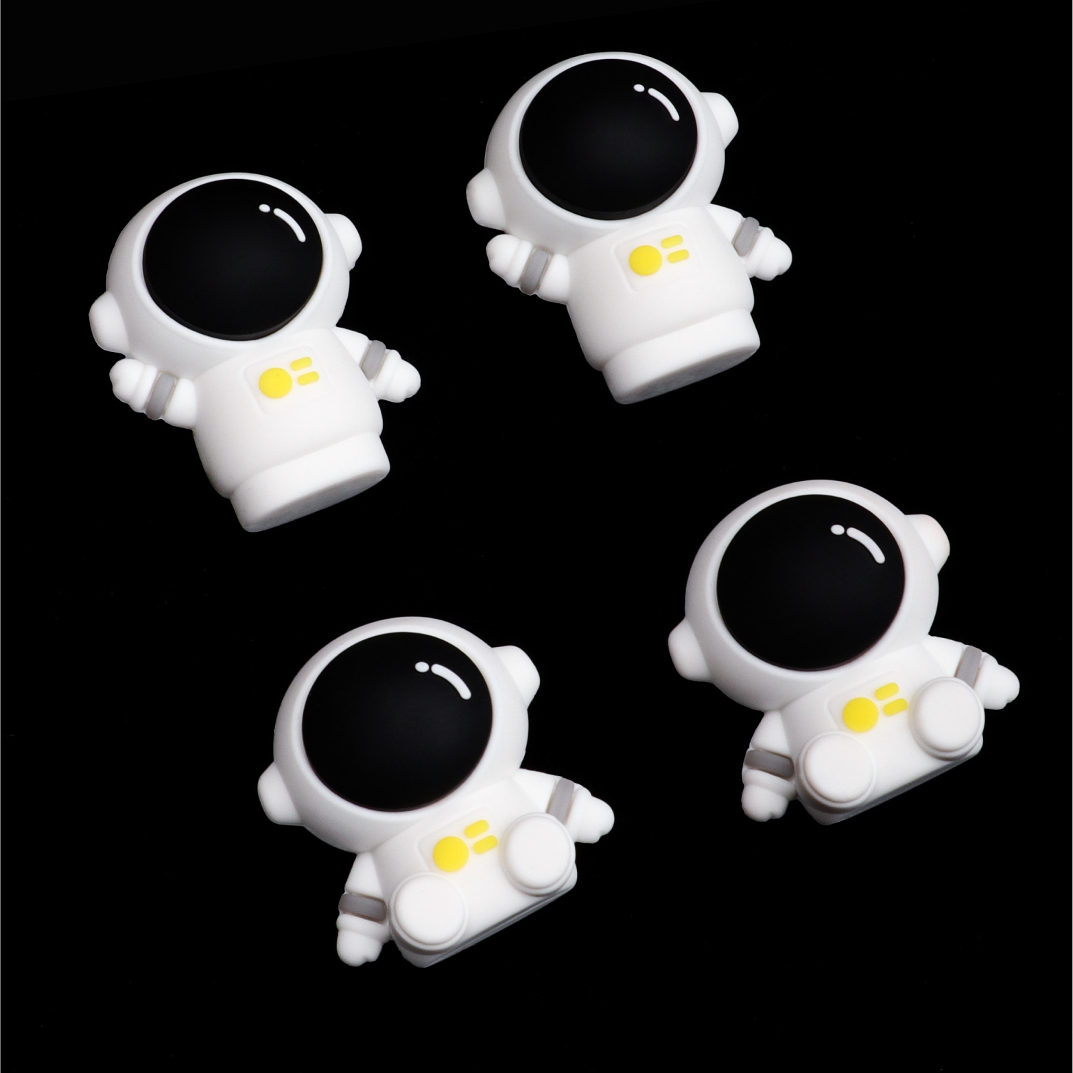 Student Creative Stationery Wholesale Black Series Cute Cartoon Animal Astronaut Eraser Fun Erasers For Kid