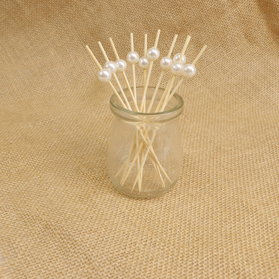 2021 New Round flower pot baoboo stick 12cm cocktail decorative stick dessert stick