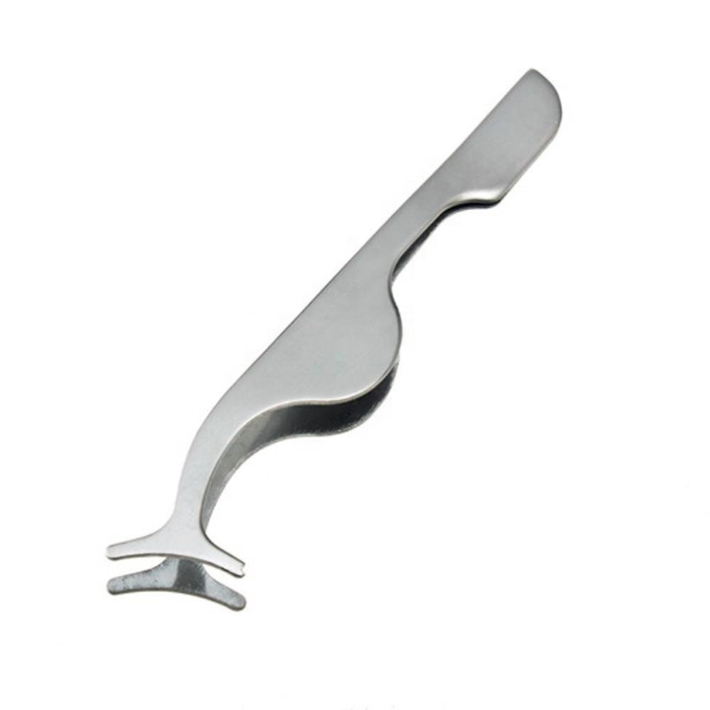 Customized logo silver eyelash tweezers for lashes extension, eyelash applicator