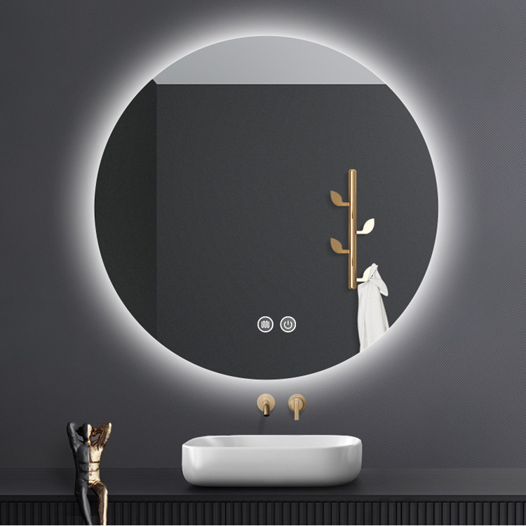 24 Inch LED Round Bathroom Vanity Mirror Lights Anti-Fog Circle Wall Mounted Mirror Dimmable Lighted
