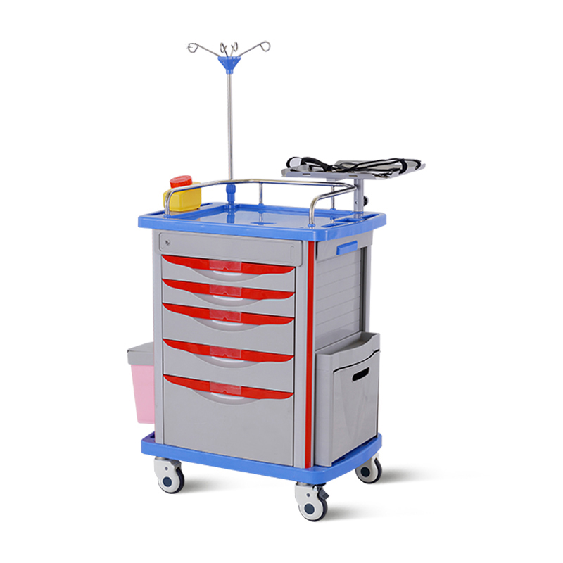 Multifunction Abs Plastic Hospital Anaesthesia Trolley Medical Medicine Drug Emergency Trolley