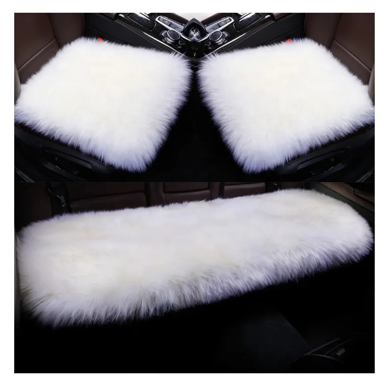 Car Luxury Soft Faux Sheepskin Fur Carpet for Chair Cover Seat Cushion Pad Plush Fluffy Area Rugs for Bedroom and Living Room