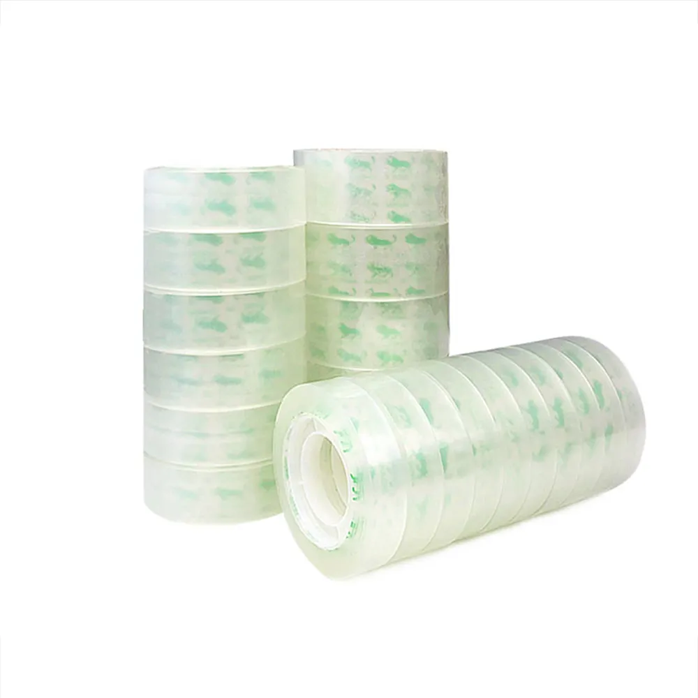 Indonesia Market Manufacturer Cello transparent Stationary student tape yellowish clear Stationery Tape