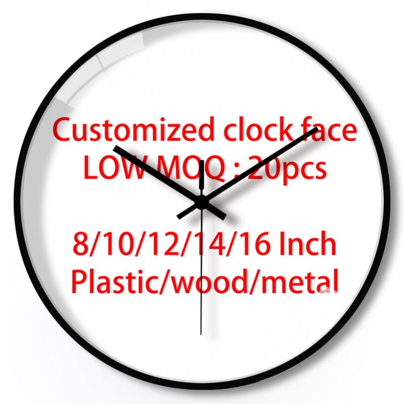 Promotional manufacturers 10 inch battery operated gift round cheap plastic quartz custom wall clock home decor