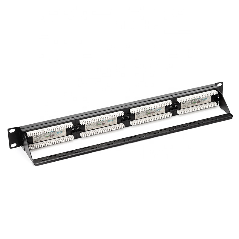 Plating Nickel Cat6 UTP 12/16/24/32/48 Ports Patch Panel With Bar Double USE End for Cat6 UTP Patch Cables RJ45 Jack Frame