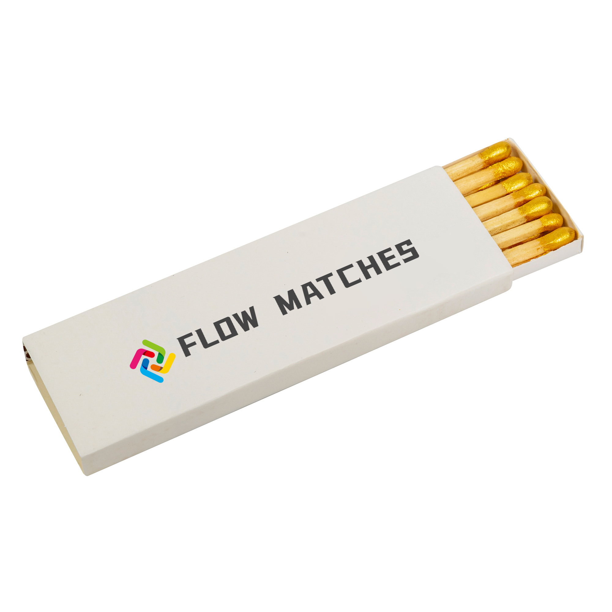 100mm gold tip luxury wooden stick matches customized logo printing