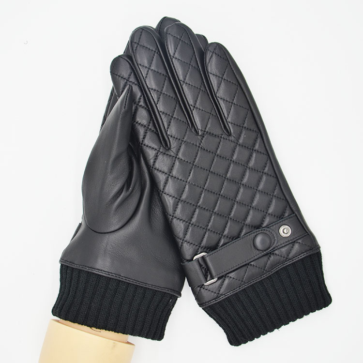 XJ fashion winter new style men Driving gloves Genuine Sheepskin black leather gloves