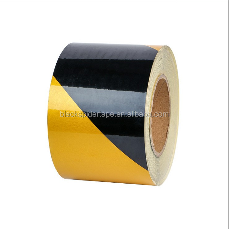 factory sale PVC Reflective Warning yellow and black Reflective Tape customization size and color