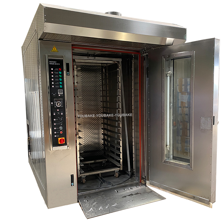Industrial Big Convection Rack Oven Commercial Bread Bakery Machine With Trolleys 32 Tray Electric Gas Diesel Rotary Oven