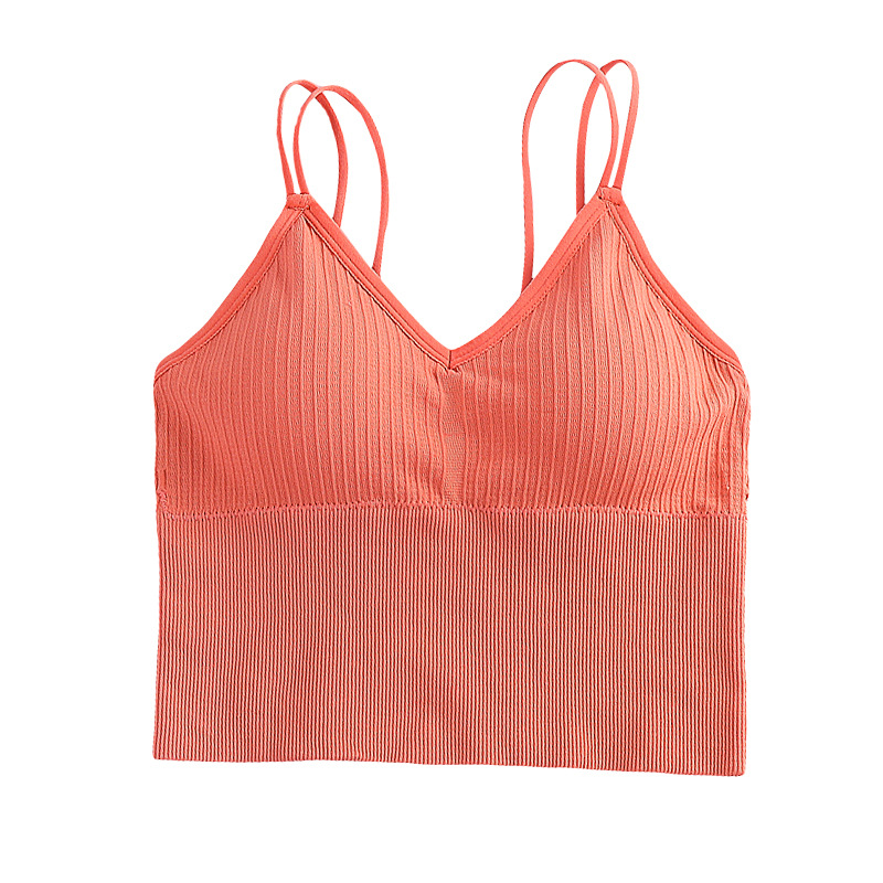 Manufacturers bra thin shoulder straps joker fashion sports u back gathered bra wrapped vest women seamless bra