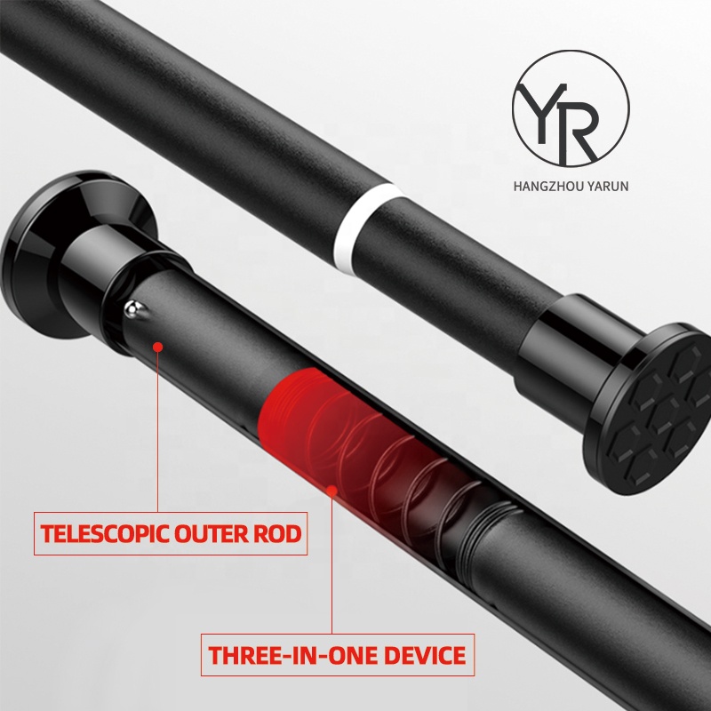 1.1-1.6m Stainless steel punch-free installation shower curtain rod household curtain rod clothes rack retractable clothing rod