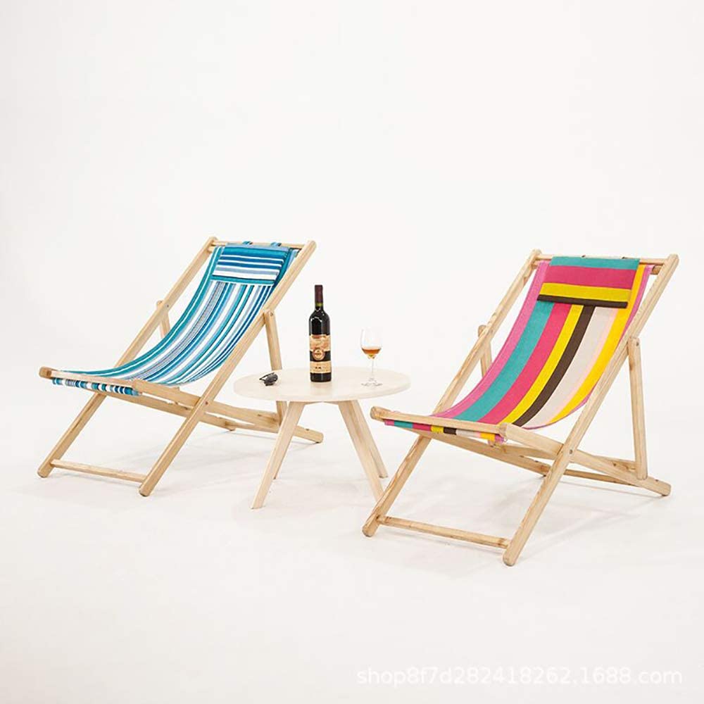 Sun Business Folding Movable Adjustable Wooden Deck Chair Balcony Lounge Chairs Beach Chairs With Pillow//