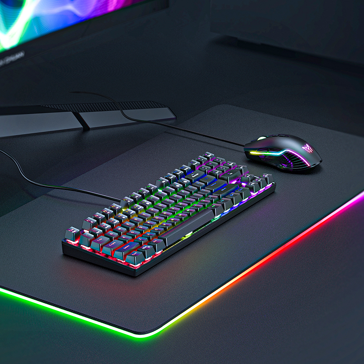 ONIKUMA Проводная RGB светящаяся механическая клавиатура и мышь G26 механическая клавиатура игровая клавиатура набор мыши