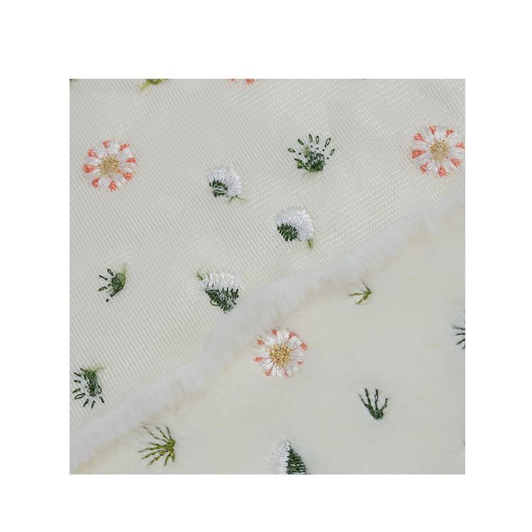 KINGCASON De Telas Embroidery Fuzzy Fluffy Short Pile Imitation Fake Faux Fur Rabbit Fabric for Home Textiles/Garments