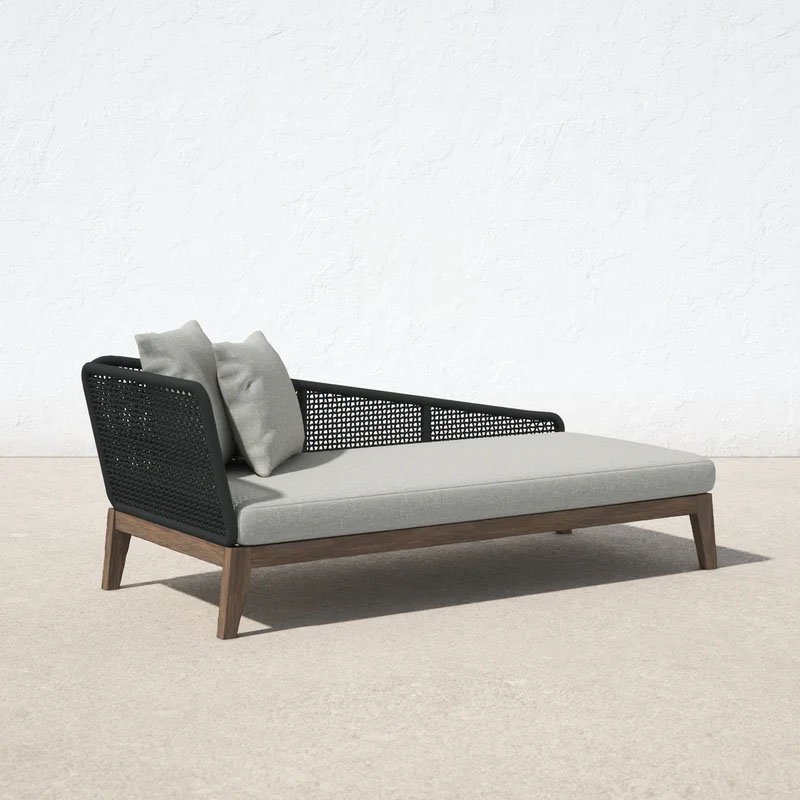 New arrival outdoor furniture garden patio sofa with cushion teak solid wood sofa
