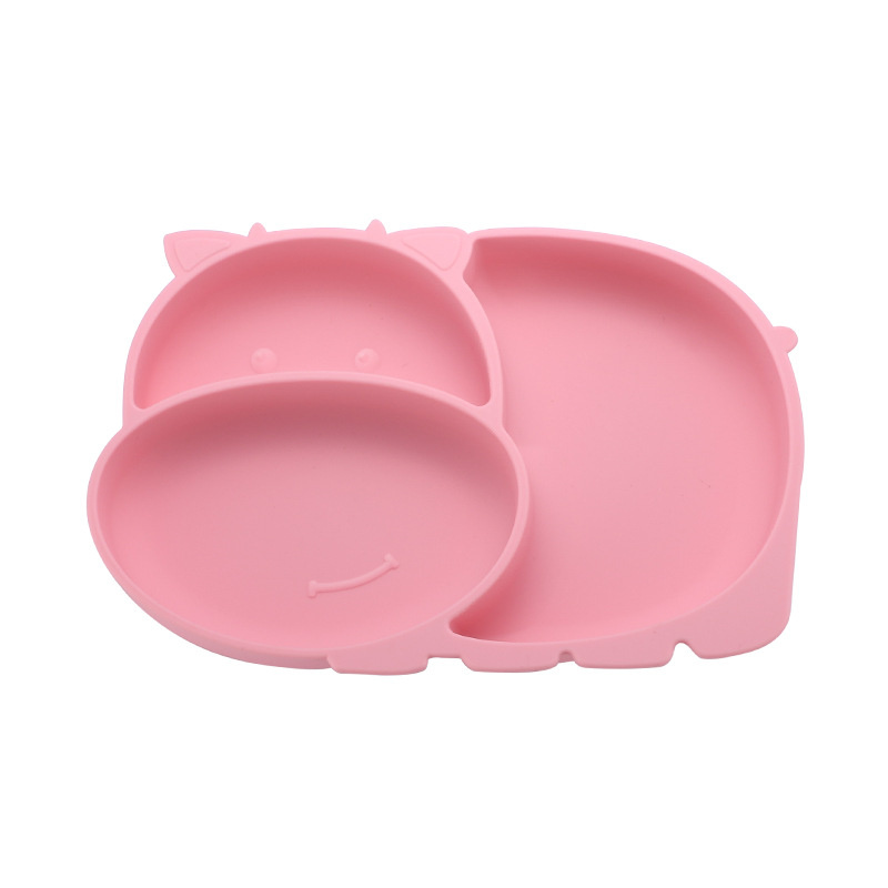 Baby silicone plate Integrated Children's tableware infant food supplement snack catcher Eat training spork suit