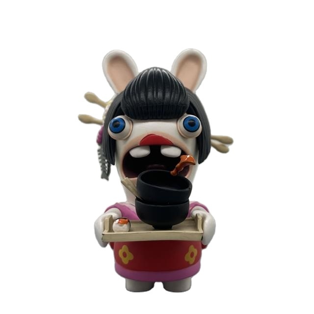 Customized 3D PVC Vinyl Crazy Rabbit Action Figures Cute Wacky Cartoon Toy Dolls Moving Decorative Items Surrounding Accessories