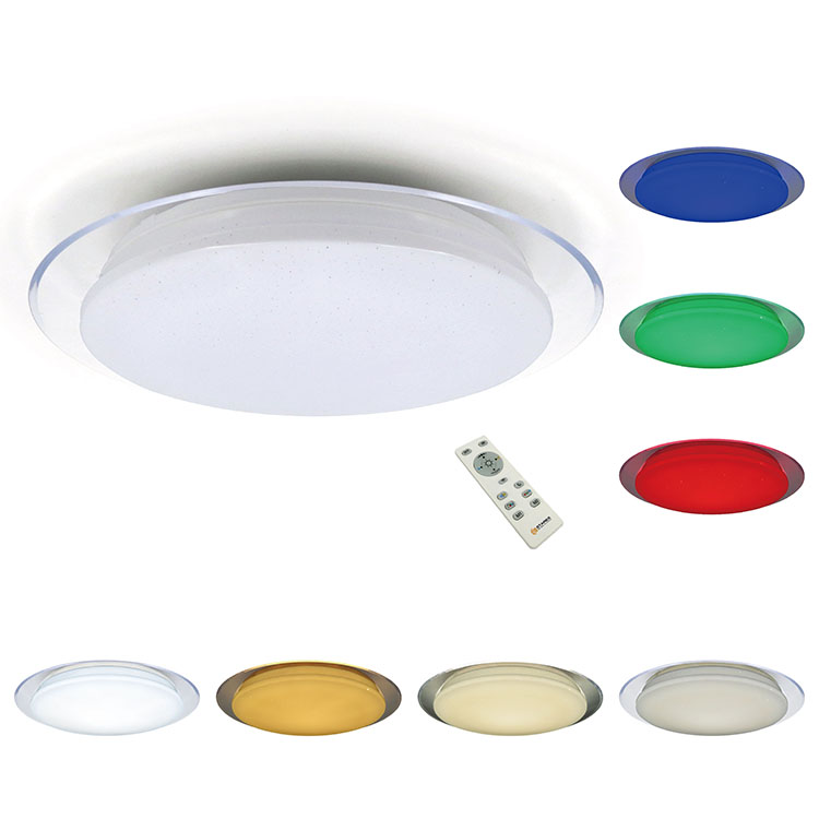 Светодиодный потолочный светильник, хит продаж, Saturn 25W RGB, внешний источник питания, звездная круглая крышка с прозрачным кольцом, светодиодный потолочный светильник