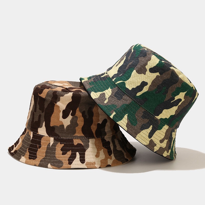 Free shipping wholesale camouflage double sided outdoor outing fishing mountaineering fashion bucket hats