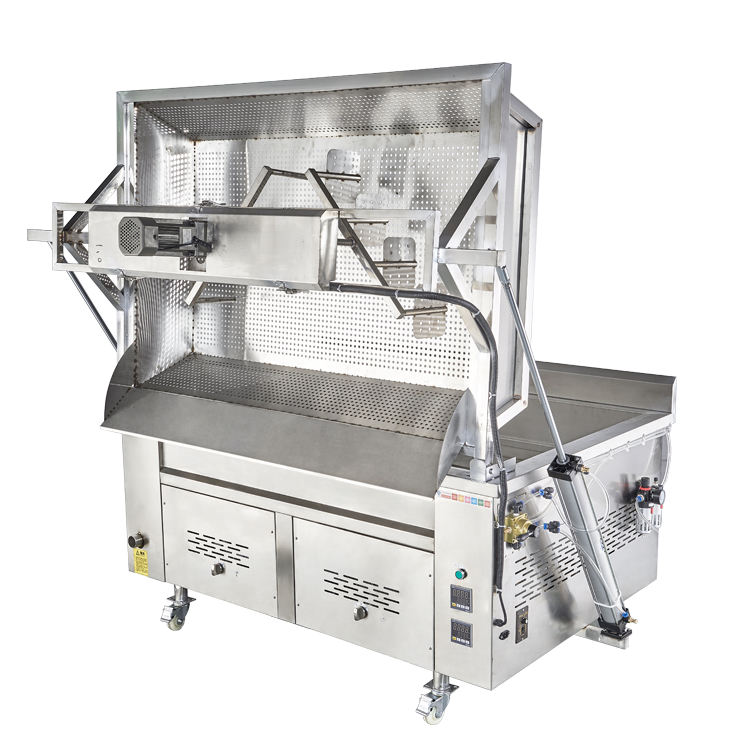200L 400L Oil Capacity Stainless Steel French Fries Making Machine LPG gas deep fryer machine automatic control