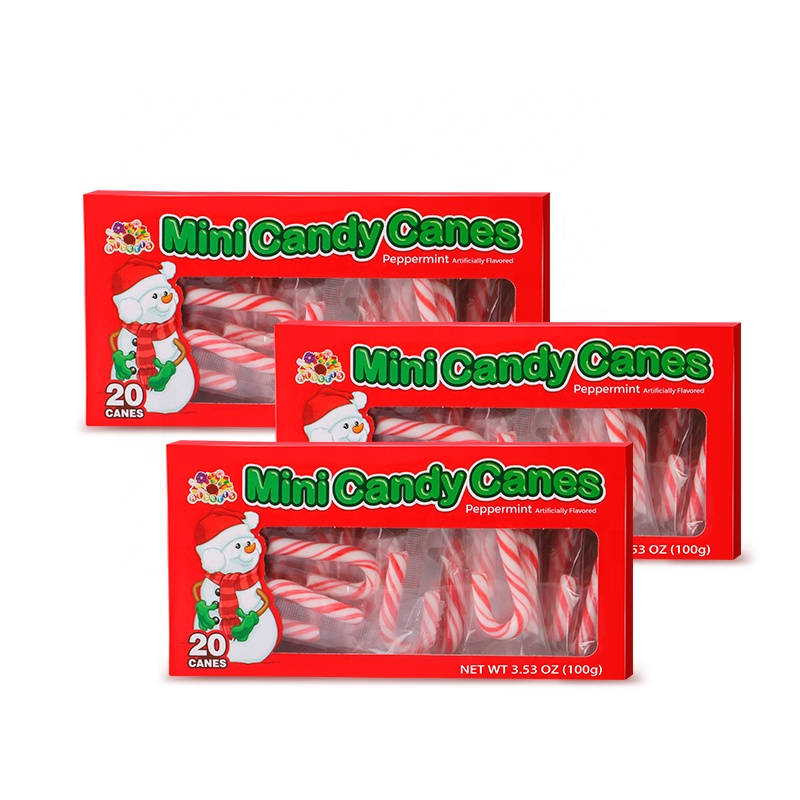 Factory Direct Made Christmas Gift Box Packed Assorted Mini Mint Candy Canes Sweets Hard Candies