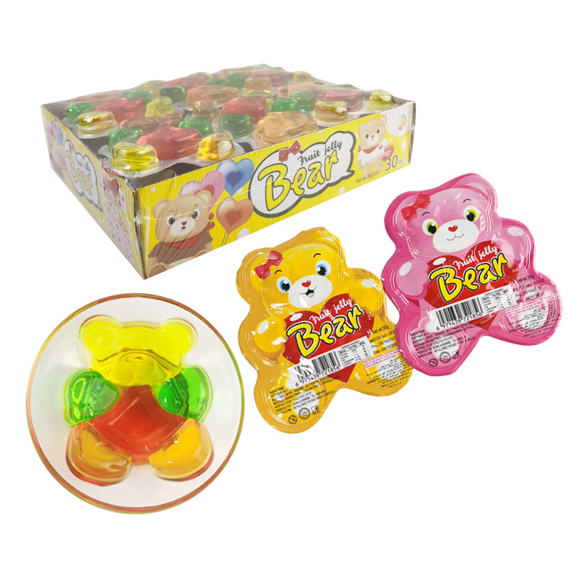 Halal Candy jelly & pudding sweet candy Bear shape fruit jelly cups