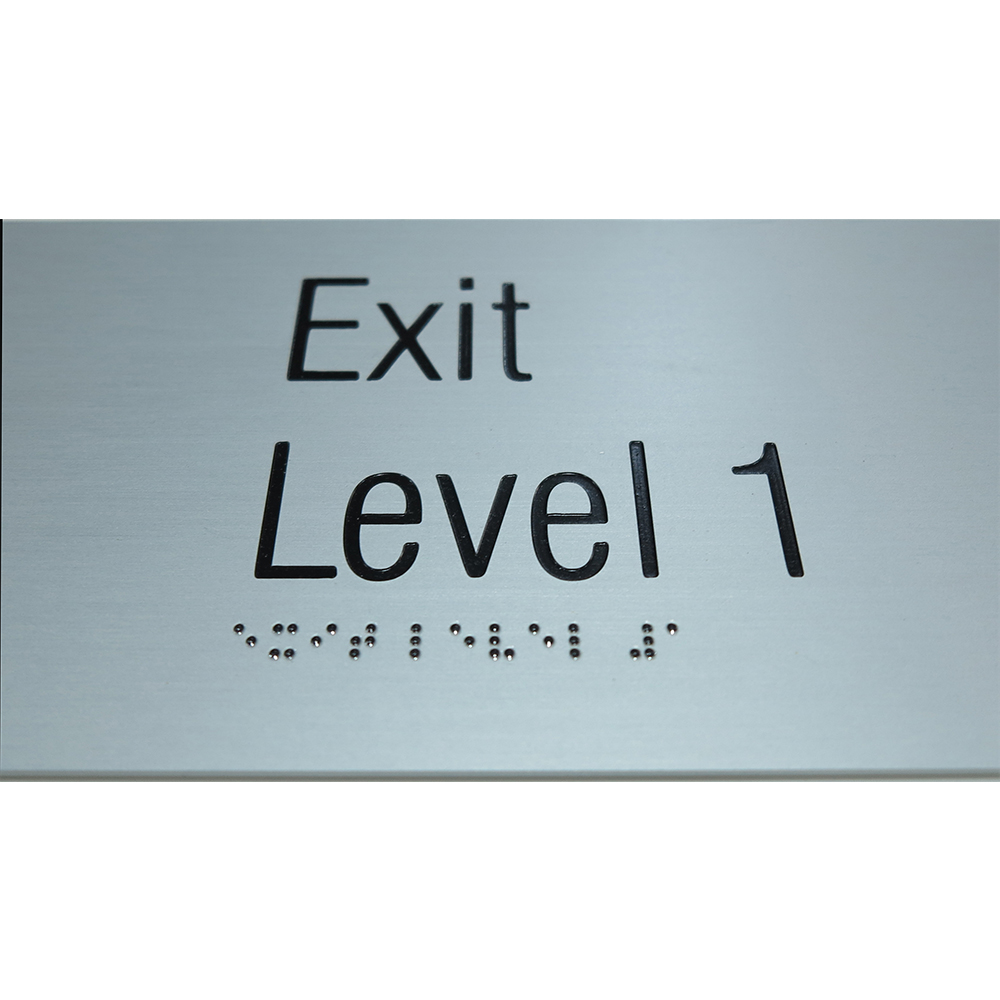 DINGYISIGN Custom Exit Level Andoized Aluminum Tactile Statutory Braille Plate Number Signs For Construction Projects