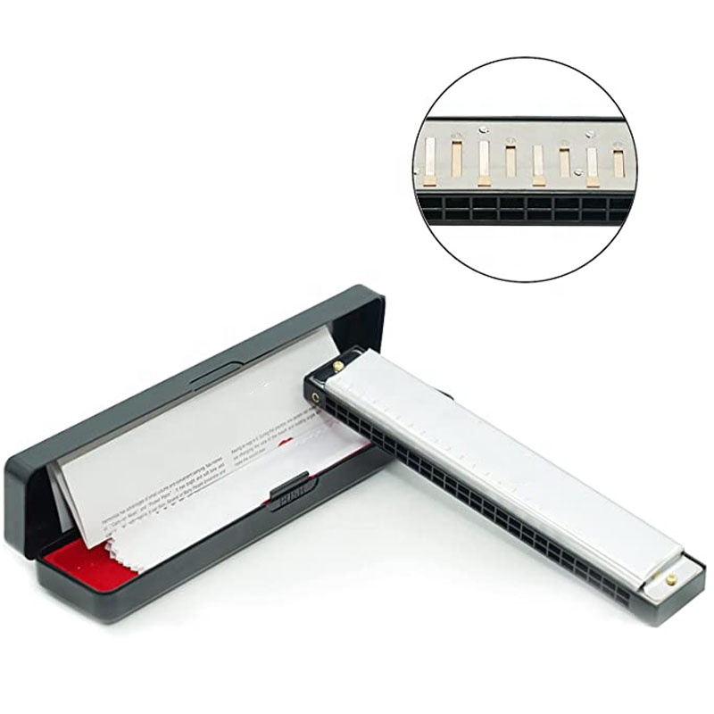 Wholesale high quality Gift chromatic 24 holes harmonica jdr with Case for Professional Player Beginner Students