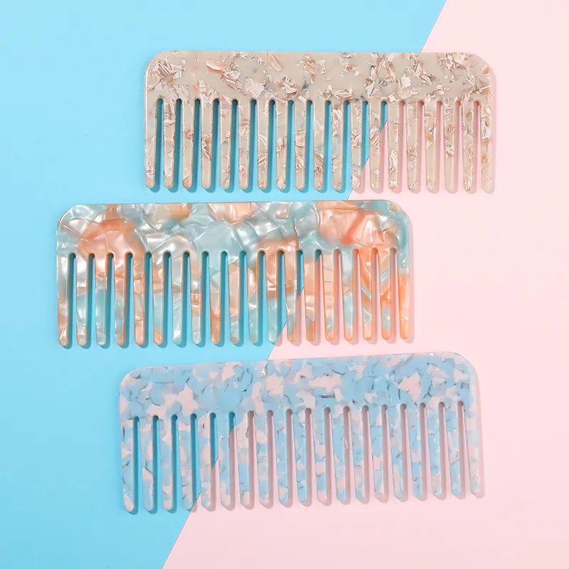 4mm thickness High End OED ODM CUSTOM LOGO acetate hair combs hair salon curls beauty  tools combs for women girls