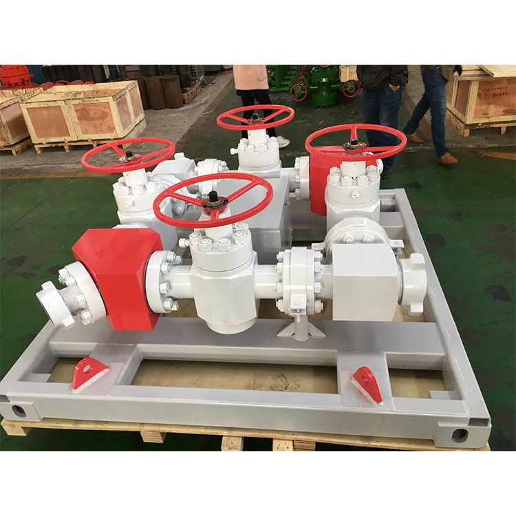 Oilfield H2S service 5 valves choke manifold / API hydraulic choke manifold