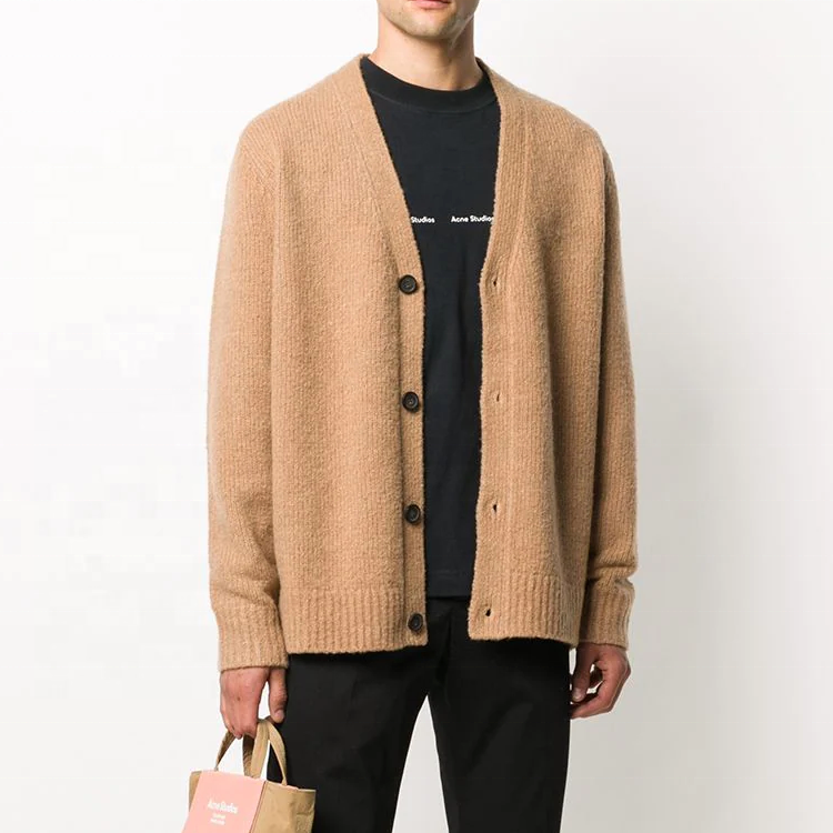 Clothing Manufacturers Long Sleeve Custom Print Sweater Coat Vintage Knit Men's Cardigan