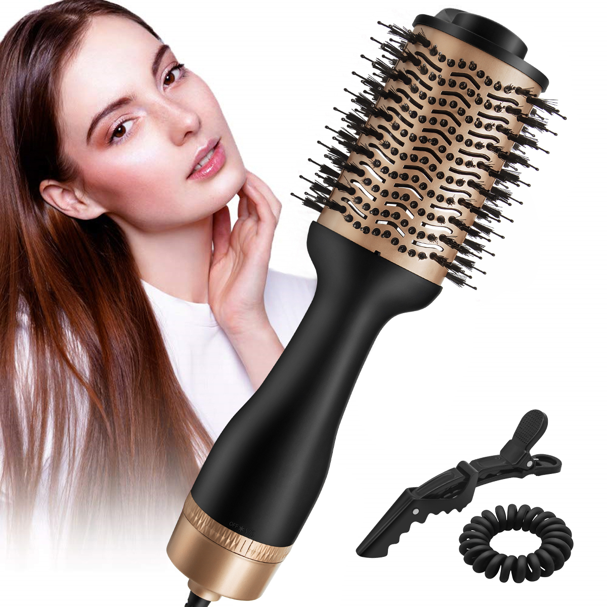 Hot Shot Oval 3 In 1 Hot Air Brush Hair Dryer Heating Brush Hair Blow Dryer Brush H-208