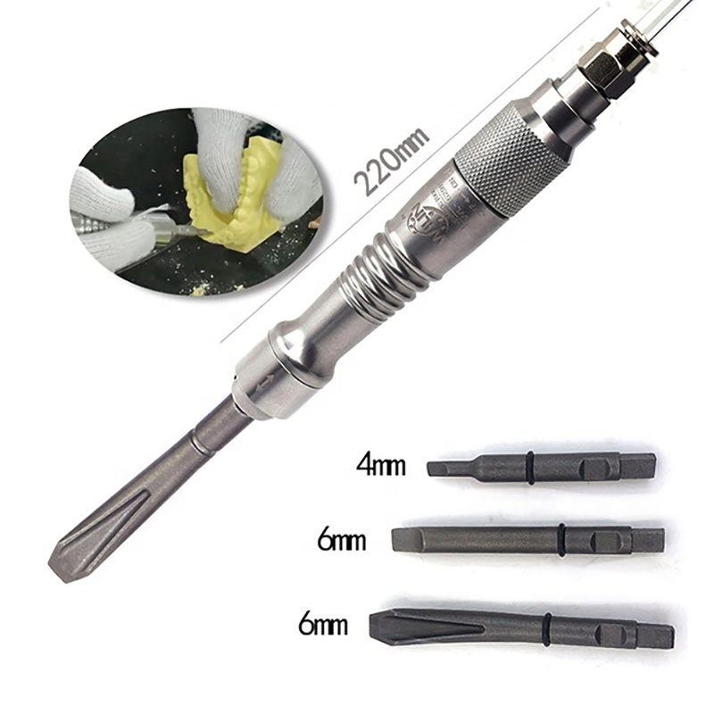 Micro Air Flux Chipper Pneumatic Scraper Brake Scaling Gas Shovel Chisel Pencil Dental Medical Gypsum Cast Engrave Set