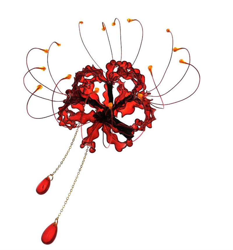 Заколка для волос ручной работы с цветком Lycoris Radiata, кимоно Hanfu, аксессуары для волос, искусственные заколки для свадебной вечеринки, косплей волос