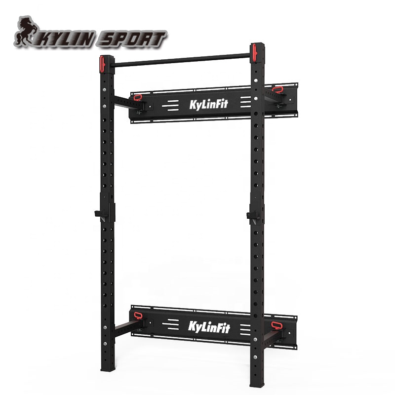 Kylinsport настенное крепление складной приседающий силовой стеллаж настенный приседающий стеллаж для тренажерного зала набор оборудования для дома