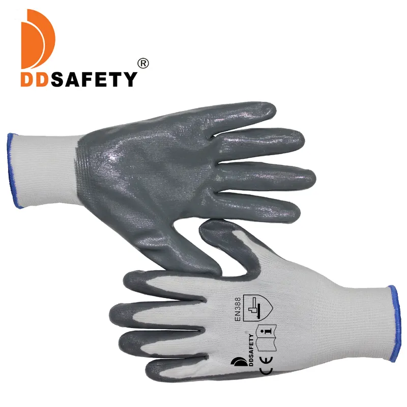 4121 white electrical insulation grey nylon nitrile coated working gloves price