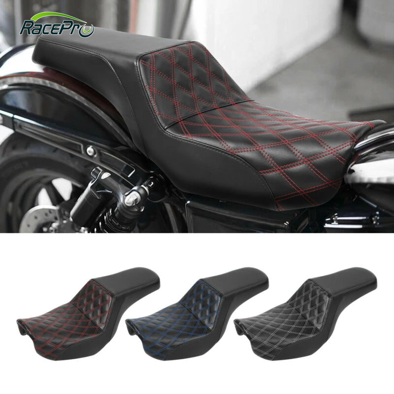 Motorcycle Rider Driver Rear Passenger Seat For Harley Dyna FXD FXDWG FLD Fat Bob Street Bob Low Rider Wide Glide Switchback