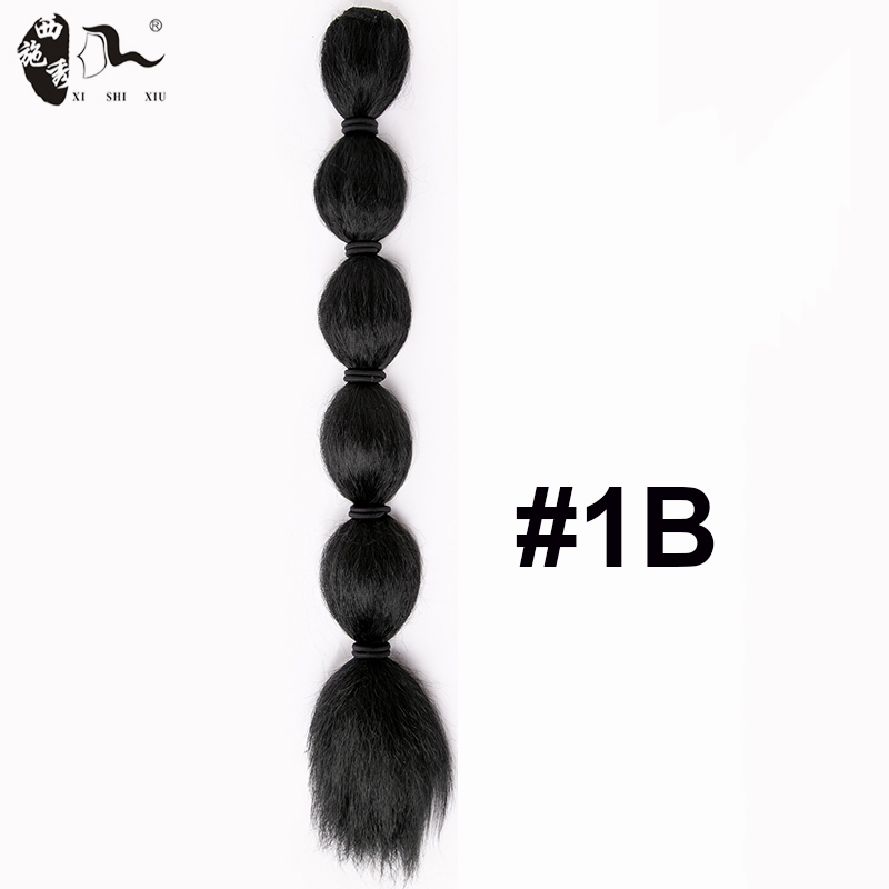 24inch Different Color Lantern Bubble Fishtail Braids Ponytail for Women Drawstring Hair Accessories Fashion Synthetic Ponytails