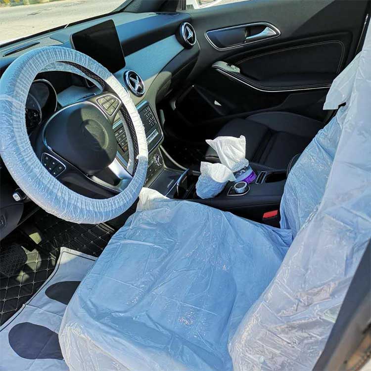 Biodegradable Disposable Waterproof Plastic Ldpe Auto Accessory Clean 4 In 1 Set Protection Kit Car Seat Cover for Workshop