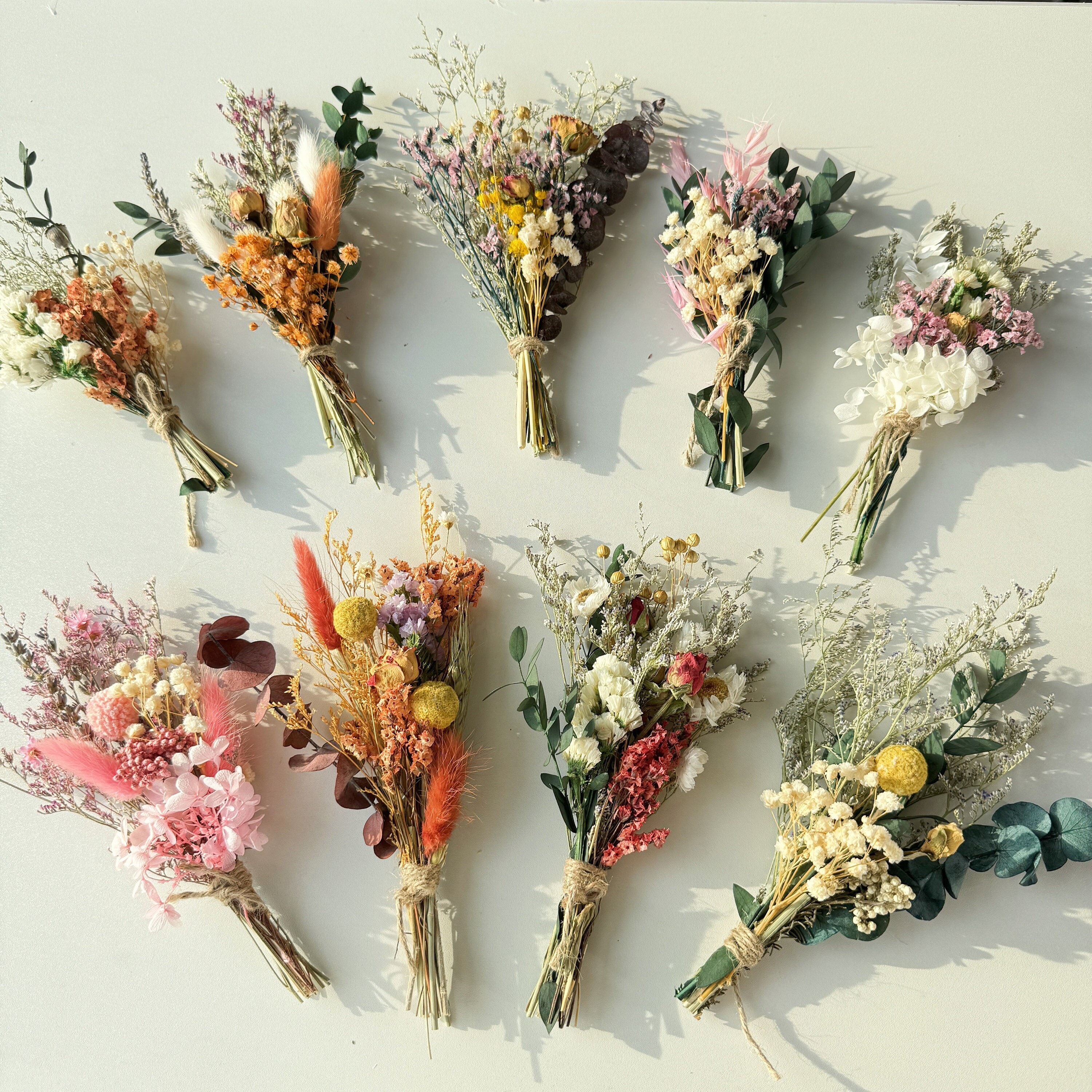 Housewarming Home Decor Birthday Gifts Boho Mini Dry Flower Rose Bouquets for Letterbox Bouquet
