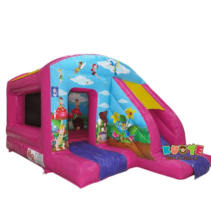 High Quality Commercial Sport Inflatable Pink Bouncy Castle with Slide