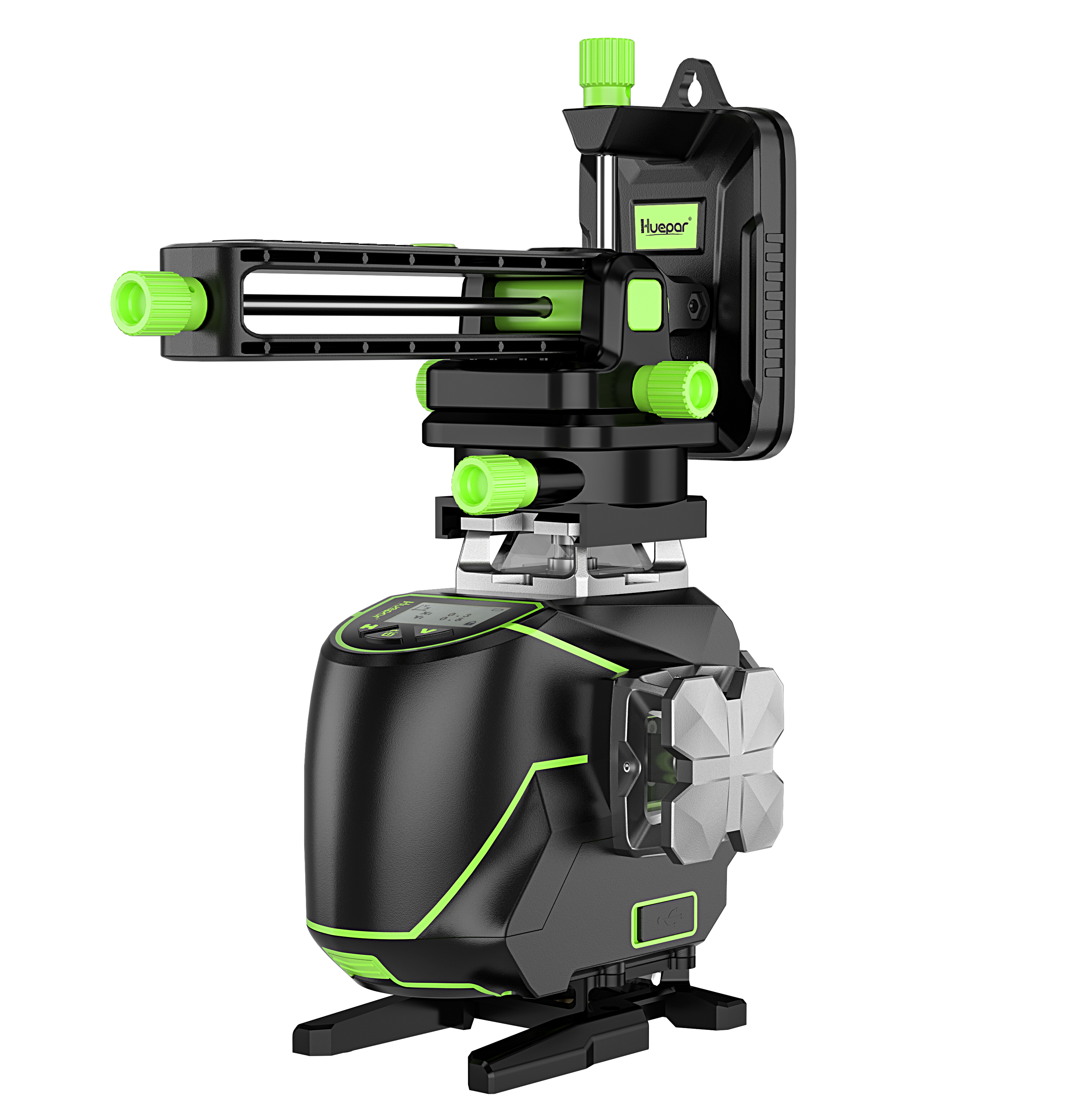S04CG Bluetooth Function&LCD Angle Display Eletronic Level 4D Green Beam 16 Line automatic land nivel laser level