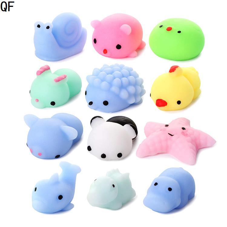 QF 25 pcs Stress relief mini cute Kawaii TPR soft mochi squeeze animals squishies fidget toys for Kids