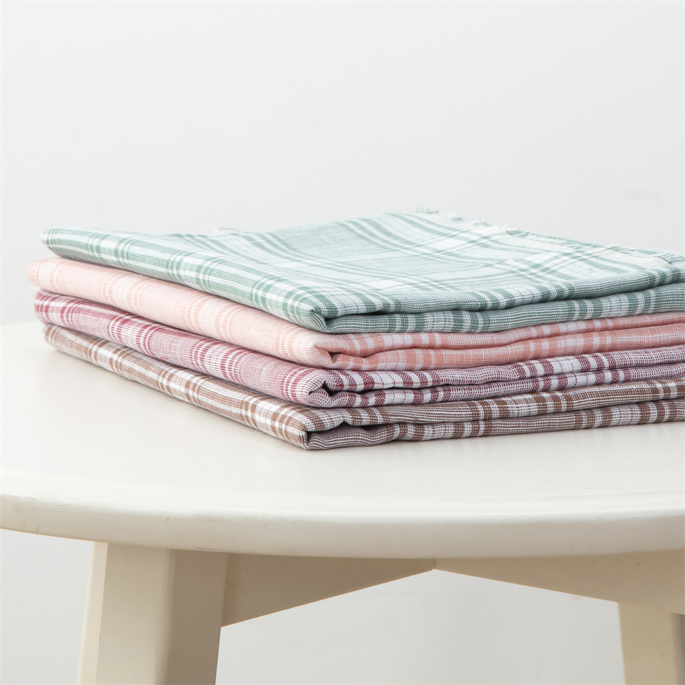 softer 100% linen fabric, 125 gsm, pure European flax, OEKO-Tex certified for garment , big Check pattern