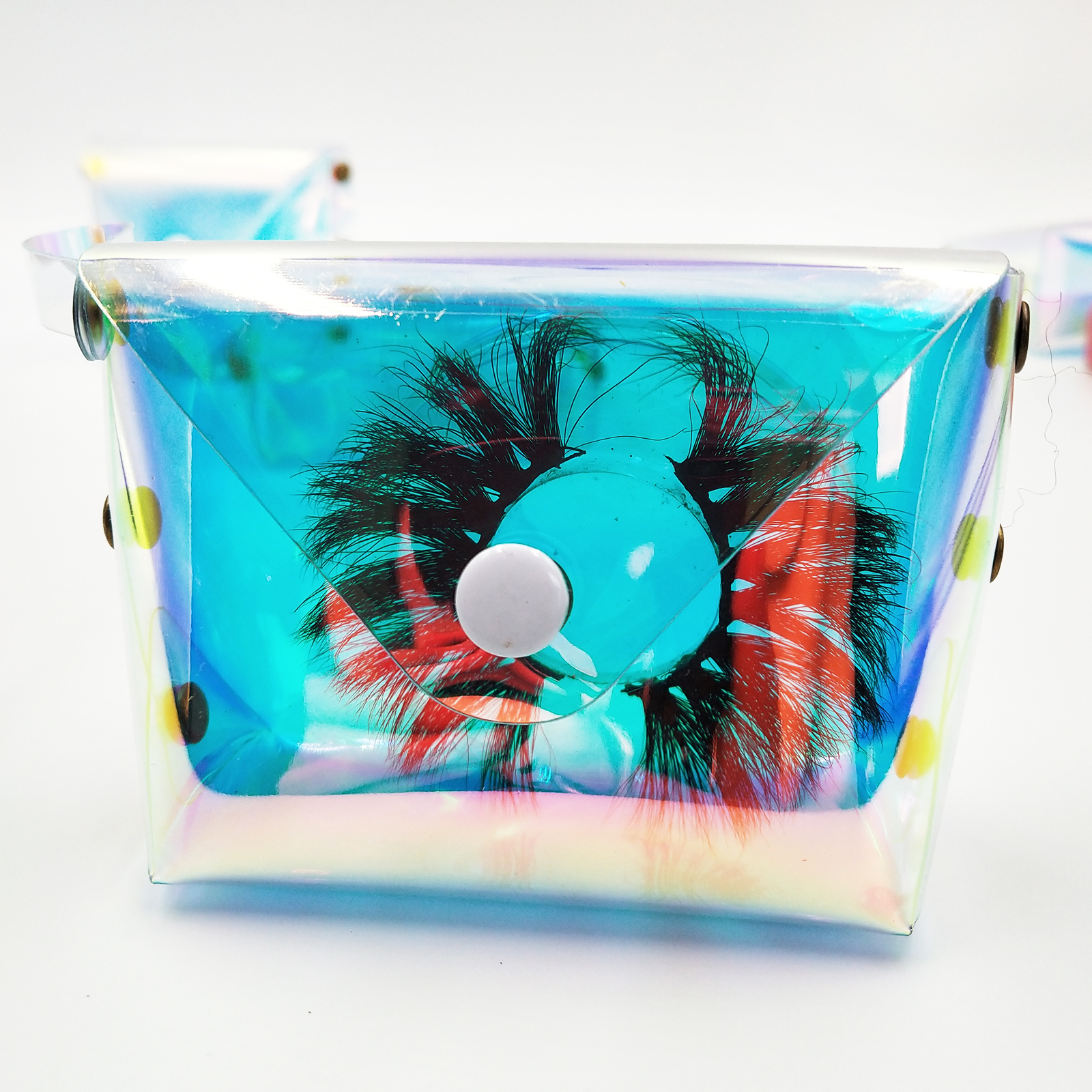 high quality luxury custom logo lash box holographic transparent jelly bag laser eyelash bag eyelash package box for makeup tool