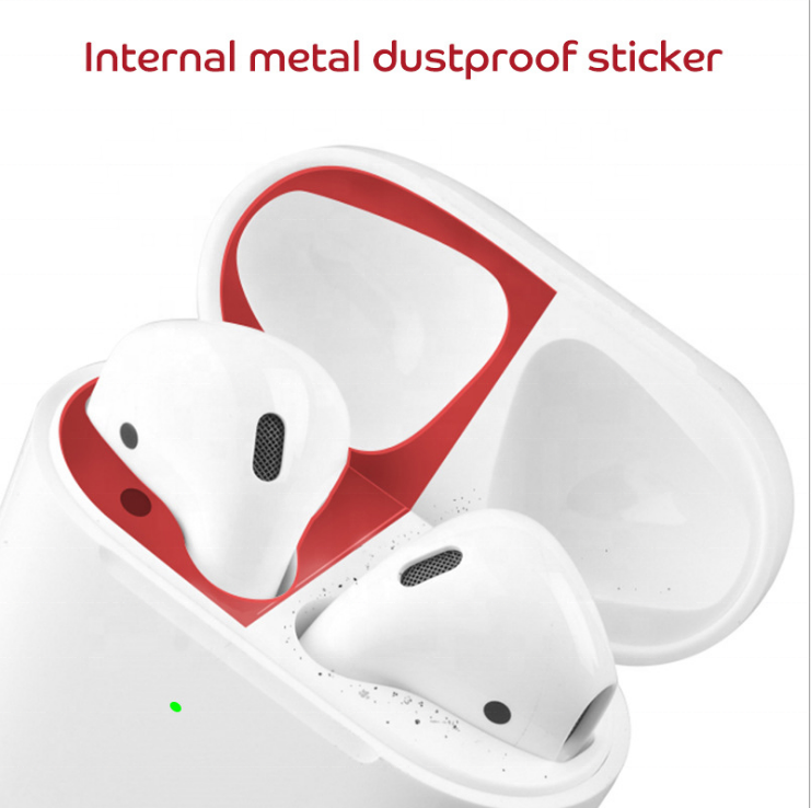 Горячая Распродажа, подходящая для гарнитуры металлическая наклейка Airpods2, металлическая Пыленепроницаемая Внутренняя крышка