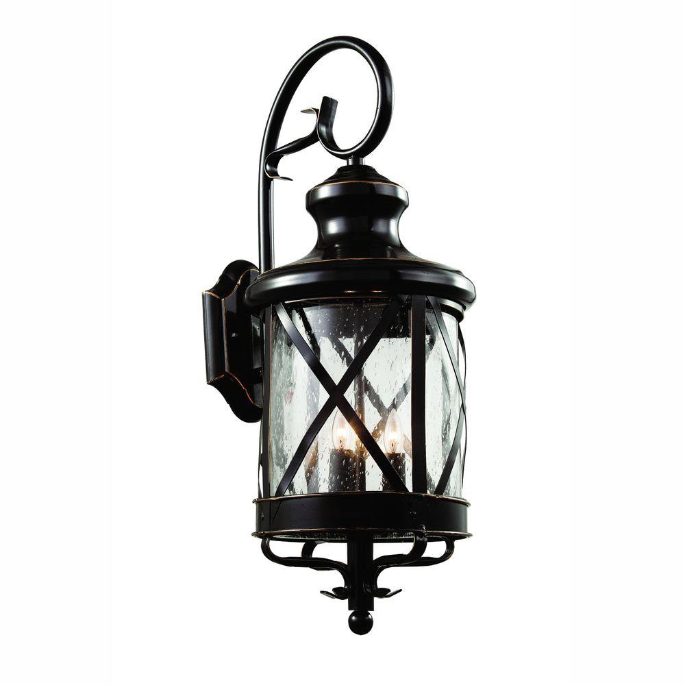 Wholesale Black LED 4X40W classical outdoor wall lighting aluminum material body clear seeded glass
